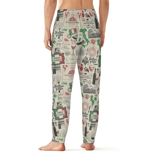 Theme Italian Cuisine Men's Pajama Pants Soft Sleep Lounge Pants PJ Pajam Bottoms Sleepwear3