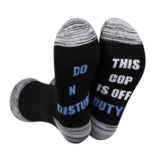 BLUPARK Police Officer Socks Policeman Gift Do Not Disturb This Cop Is Off Duty 1 Pairs Socks Graduation Police Gift