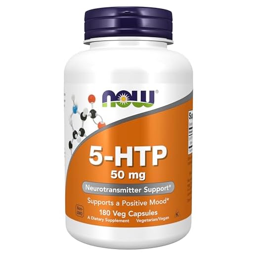 NOW Foods Supplements, 5-HTP (5-hydroxytryptophan) 50 mg, Neurotransmitter Support*, 180 Veg Capsules