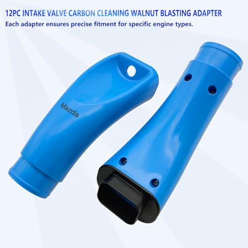 ZKTOOL 12 Stück Walnusssandverbindungen, Walnuss-Adapter, Einlassventil, Reinigung von Walnuss, Sandstrahladapter, kompatibel mit Mehreren Fahrzeug-Sets