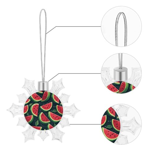 Pendentif flocon de neige incassable pastèque rouge pour décorer un sapin sans risque - 5