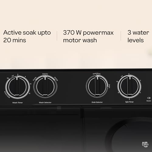Image of Godrej 10 Kg 5 Star, Tri-Roto Pulsator Ensure Powerful Scrub & Stain Removal, 370 W PowerMax Wash For Heavy Laundry, Semi Automatic Top Load Washing Machine (WSEDGE NEO 100 5.0 PB3 SLGR, Slate Grey)