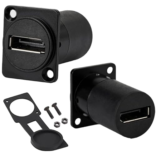 PENGLIN 2 Stück Displayport 1.4 Anschluss für Panelmontage, 8K HDR DP Buchse zu Buchse Extender Adapter