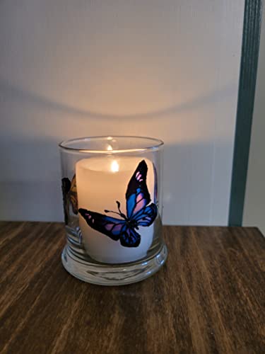 Butterfly Hand Painted Stained Glass Candle Holder, Home Decor #TOP7
