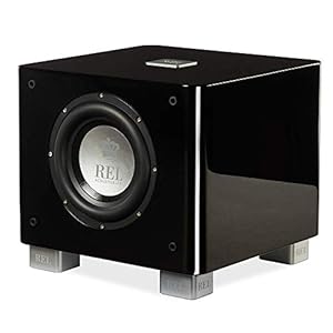 REL T/7x 8-Inch Powered Subwoofer – Compact Sealed Design with Class AB Amplifier, RCA Inputs, and Deep Bass for HiFi Stereo Systems, Home Theater, and Surround Sound – High Gloss Black Finish