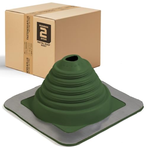 Fasteners Plus #2 Square EPDM Metal Roof Pipe Flashing Boot