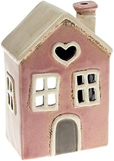 Village Pottery Small Pink House Heart Tealight Holder