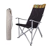 PLHBVDFWE Silla de Camping Plegable con Respaldo Alto, portátil, para Exteriores, con reposabrazos y Bolsa de Almacenamiento, Silla de Playa Informal reclinable para Senderismo y Pesca