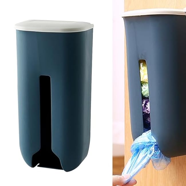 Pomya Plastic Bag Organizer, Grocery Bag Dispenser for Kitchen (Dark Blue)