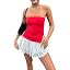 D Red Slit Tube Top