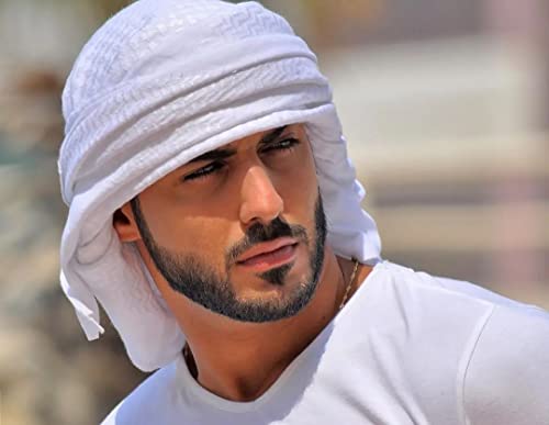 Scarf Military Shemagh Tactical Desert Keffiyeh Head Neck Scarf White Arab Wrap (White-Without Headband) #TOP4