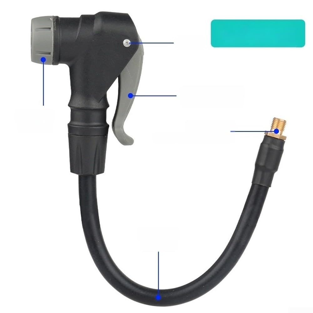 Tubo di prolunga per pompa bici valvola Presta in gomma EPDM con raccordi ottone flessibile 50 cm nero