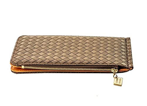 long Vegan leather bifold card holder wallet (chocolate)