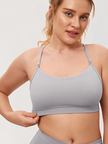 Image of MOMANDA Yoga Nursing Bras for Breastfeeding Fixed Y Back Soft Support Nursing Sports Maternity Bra