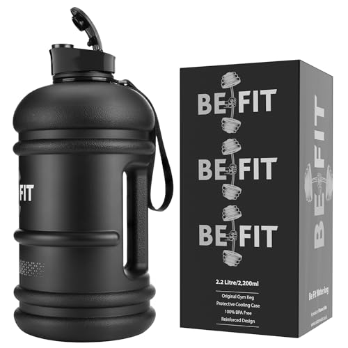 BE FIT Gym Water Bottle, 2.2 Litre safe BPA Free Leakproof Lightweight large storage Sports water Bottles - Image 2