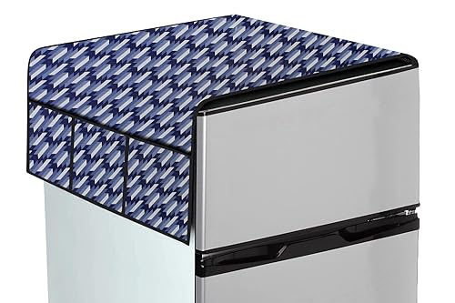Image of The Furnishing Tree Fridge Top Cover Compatible for Samsung RT37C4512BX /HL, 322 LTR WxL 65x111 in CM Symmetric Pattern Blue
