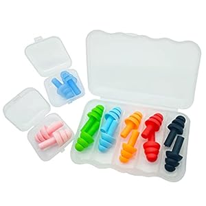 Silicone Ear Plugs for Sleeping Noise Cancelling 7 Pairs Reusable Earplugs for Sleep with Case Great for Swimming…