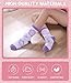LANLEO Fuzzy Socks for Women Fluffy Slipper Winter Warm Soft Cozy Microfiber Plush Sleeping Heart Socks 5 Pairs Purple Heart