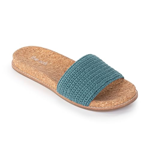 Image of The Sak Mendocino Slide Sandal in Crochet, Slip On Sandals