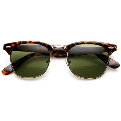 Image of zeroUV Half Frame Semi-Rimless Horn Rimmed Sunglasses