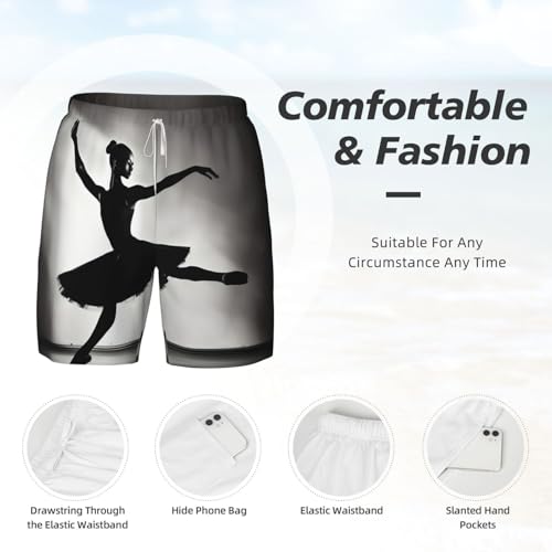 Short de bain homme avec doublure compression et séchage rapide