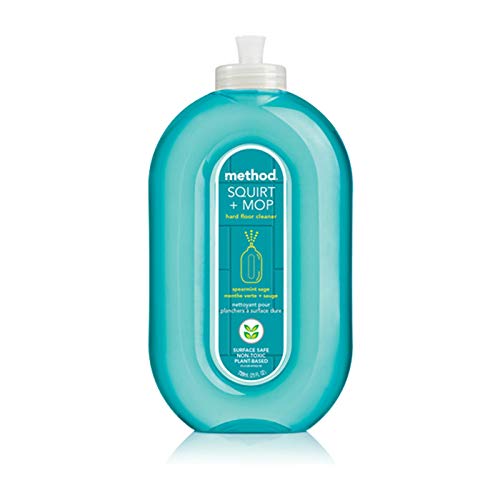Listado de Mopas para alfombras que puedes comprar esta semana. 46 Method Limpiador de suelos duros Squirt + Mopa, verde menta, 25 onzas, 1 paquete, el embalaje puede variar