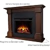 Real Flame Callaway 63 Grand Electric Fireplace with Mantel in Chestnut Oak, Free-Standing Oversized Indoor Electric Fireplace with Mantel, Adjustable Thermostat, Automatic Safety Shut-Off.