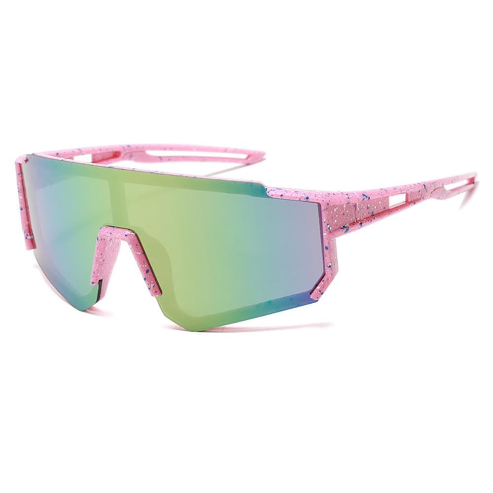 TOFBS Children's Sports Sunglasses, Premium Polarised Sunglasses, UV400 Protection, Cycling Glasses, Sunglasses for Riding, Outdoor Activities (Pink)