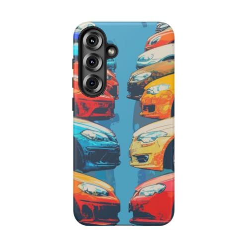 Voitures modernes style art sur coque rigide Samsung S25 Plus pour le bureau