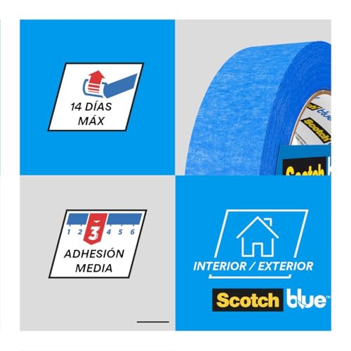 Miniatura 7 de Scotchblue Cinta De Enmascarar Multisuperficie, 24 Mm X 41 M, 3 Rollos Paquete - Cinta Adhesiva Scotch Azul Para Pintores, Para Pintar Y Decorar, Interior Y Exterior, 70 Pefc