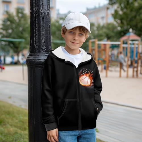 Rnyleeg Hoodies for Boys 6-16 Years Sweatshirt Cardigan Kids Boys Zip Up Jacket with Hood S-XL Comfy Fall Winter Clothes3