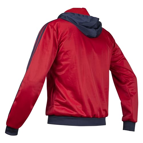 Image of JL Kippha's Historical East Germany DDR Sports Jacket Jumper Top Red GDR Hoodie Zipped Retro
