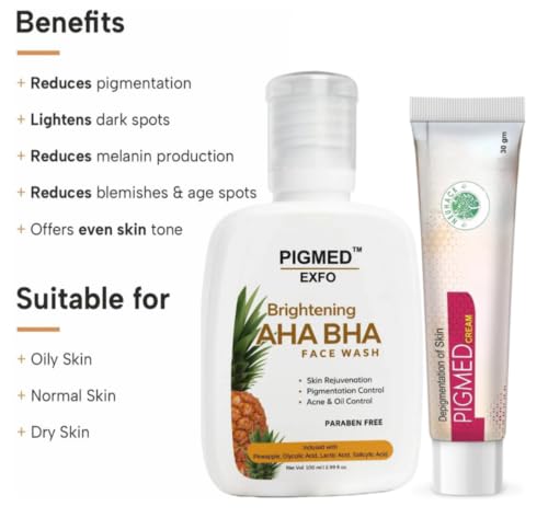 Image of Pigmed Combo | Pigmentation, Dark spots, Acne marks removal Face Wash & cream (2 Items in the set)