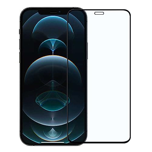 OcioDual 2x Protector de Pantalla Cristal Templado con Marco Negro para iPhone 12 Pro Max, Vidrio Premium con Borde 9D y Dureza 9H, Antigolpes, Anticaídas, Antiarañazos