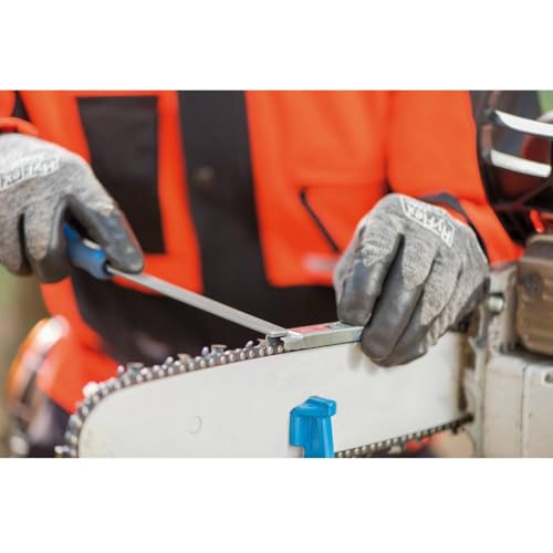 PFERD Flache Kettensägefeile für Tiefenbegrenzer, rechteckig, Länge 150mm, Einhieb 2 auf zwei Seiten, mit Angel, in Kunststofftasche, 11610154 – für das Justieren der Tiefenbegrenzer von Sägeketten