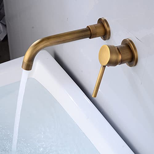 Grifo de lavabo de baño de una sola manija en latón con acabado minimalista