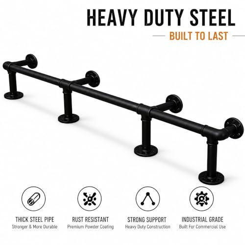 Barre repose-pieds de bar 6ft tube acier galvanisé doré avec connecteur interne
