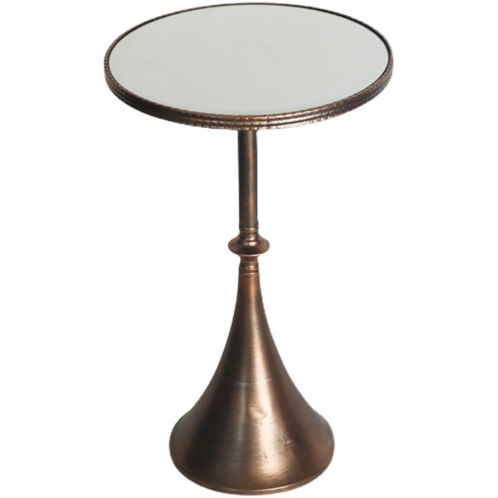 Petite table basse ronde métal verre bout de canapé style lumière nordique