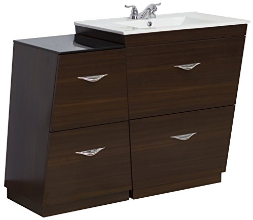 American Imaginations Ai-2-1264 Modern Plywood-Melamine Vanity Set, 40.5-Inch X 18.5-Inch, Wenge Finish #TOP11