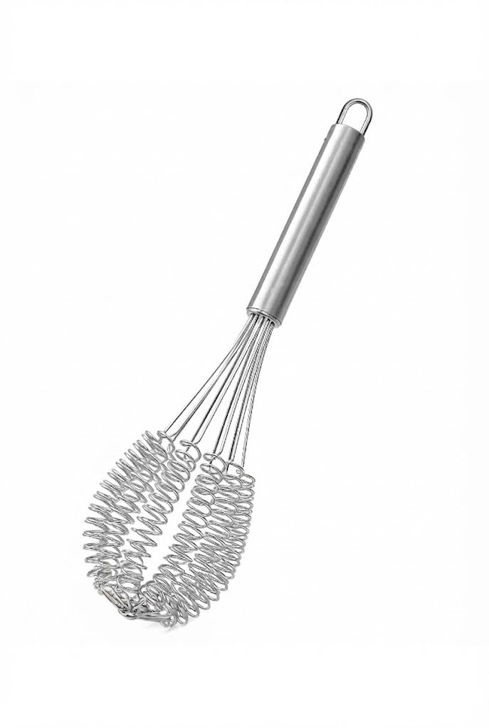 Orret Home Helezon Yaylı Çırpıcı – 304 Paslanmaz Çelik Makarna Çırpıcı & Çırpma Teli, Yaylı Spiral Tasarım, Kıvamlı Yumurta, Krema, Pasta ve Hamur Çırpma, Dayanıklı Profesyonel Mutfak Gereci