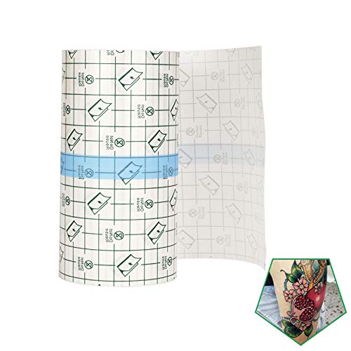 Image of Tattoo Aftercare Bandage Roll 4 inch x 10 Yard - Waterproof Transparent Film for Tattoos Initial Healing and Skin Repair Adhesive Tattoo Supply Wrap