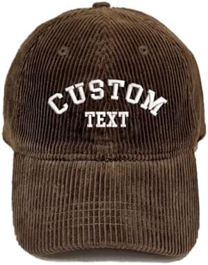 Custom Embroidered Corduroy Baseball Hat with Adjustable Closure Personalized Dad Cap Winter Corduroy Warm Hat Your Own Text or LOGO Custom Hat for Men & Women Sorority cap