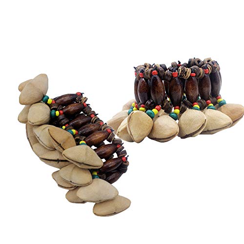 Mowind 2PCS African Tribal Style Nuts Shell Bracelet Dora Nut Handbell Percussion Accessories - Thumbnail 4