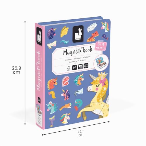 Janod - Magnéti'Book Einhörner - Magnetisches Lernspiel 44 Magnete + 10 Vorlagen - Kinderspielzeug aus FSC-Pappe - Fördert… – Ansicht 8