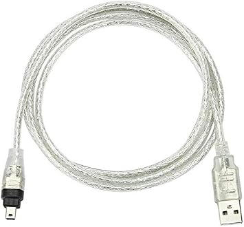 USB 2.0 Male to IEEE 1394 Mini 4Pin Male iLink Firewire DV Adapter Cord Cable Compatible with Sony DV