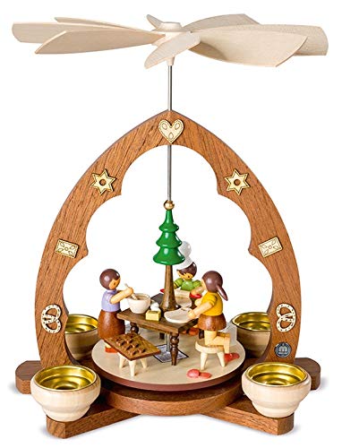 Pyramide de Noël arche pointue 1 étage en bois, décoration de table de Noël 30 cm