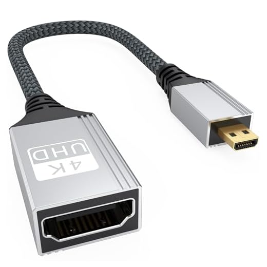 CLAVOOP Micro HDMI to HDMI Adapter, Micro HDMI Adapter 4K HDMI 2.0 Female to Micro HDMI Male Cable Adapter HDR 3D Dolby 18Gbps Compatible for Raspberry Pi 4 GoPro Black Hero7 A6000 Nikon B500- Grey