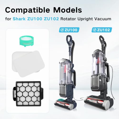 Image of ZU102 Filter Replacement for Shark Rotator Pet ZU102 ZU100 Upright Vacuum | 4 Odor Neutralizer Cartridges, 2 HEPA Filters, 4 Foam & Felt Filters, Ideal for Homes with Pets, Refresh Air & Dust