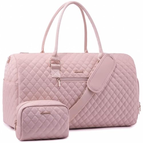 Image of LOVEVOOK Travel Duffle Bag, Weekender Bag for Women with Toiletry Bag, Carry on Overnight Bag with Shoe Compartment, Gym Duffel Bag with Wet Pocket, Mommy Hospital Bags for Labor and Delivery