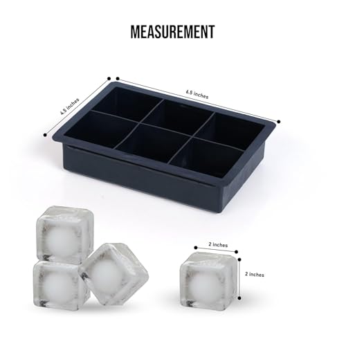 Image of Ice Cube Tray Flexible Multi-Compartment Freezer Tray Assorted Colours and Shapes (2 Pack 6 Big)